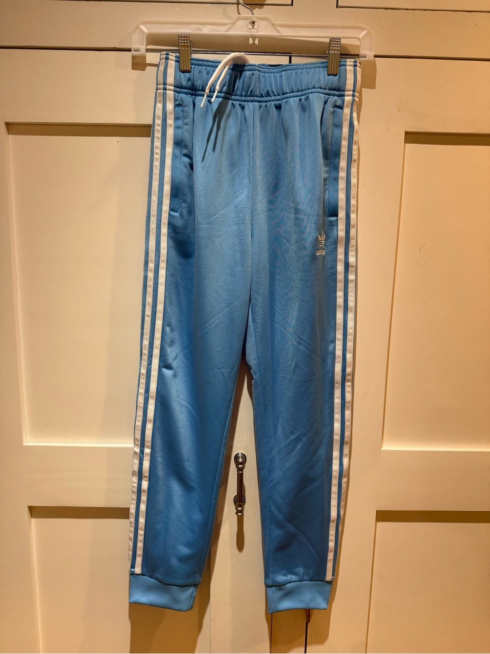 adidas Sky Blue Jogger Pants with White Side Stripes